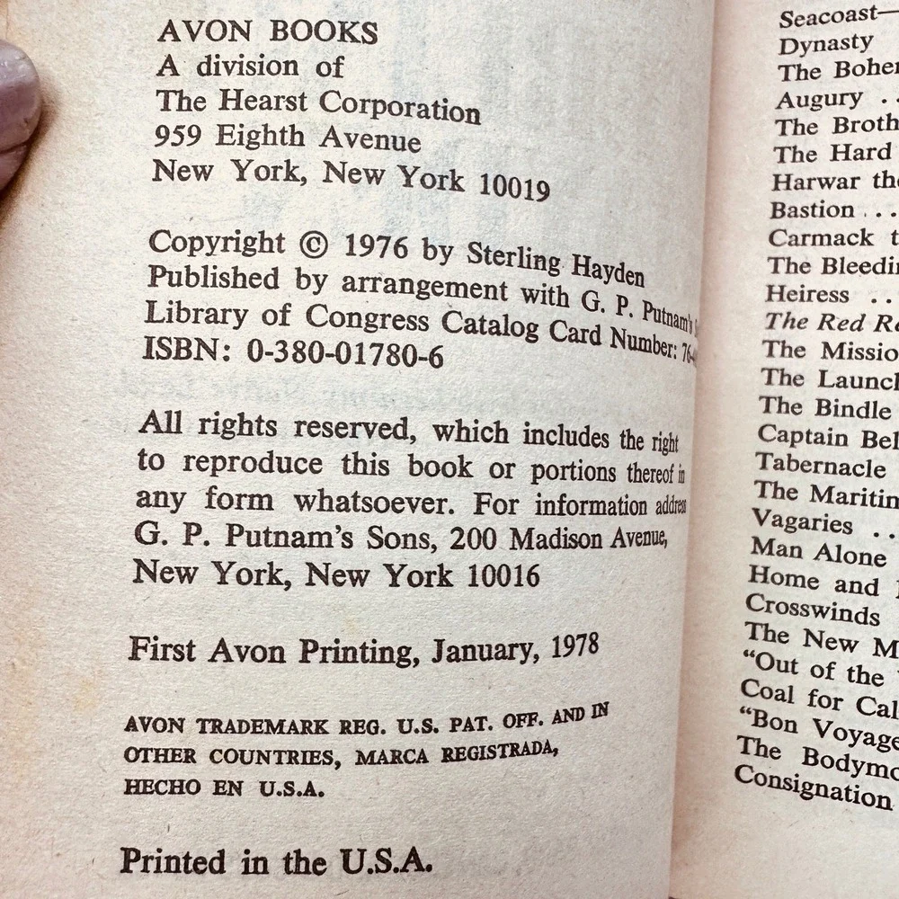 Voyage A Novel of 1896 1978 Avon PB‎ Maritime Historical Fiction Sterling Hayden